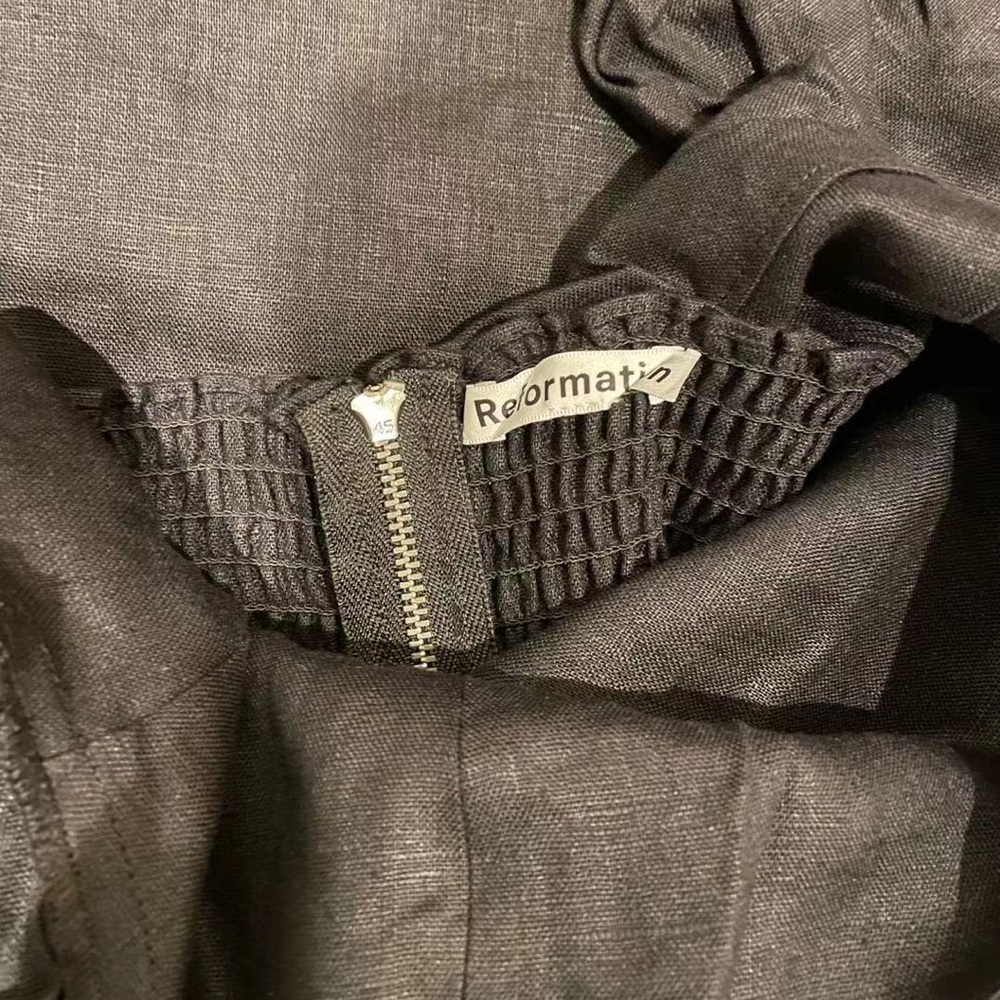 Reformation Denver Linen Dress in Black *NEW* - Picture 5 of 6